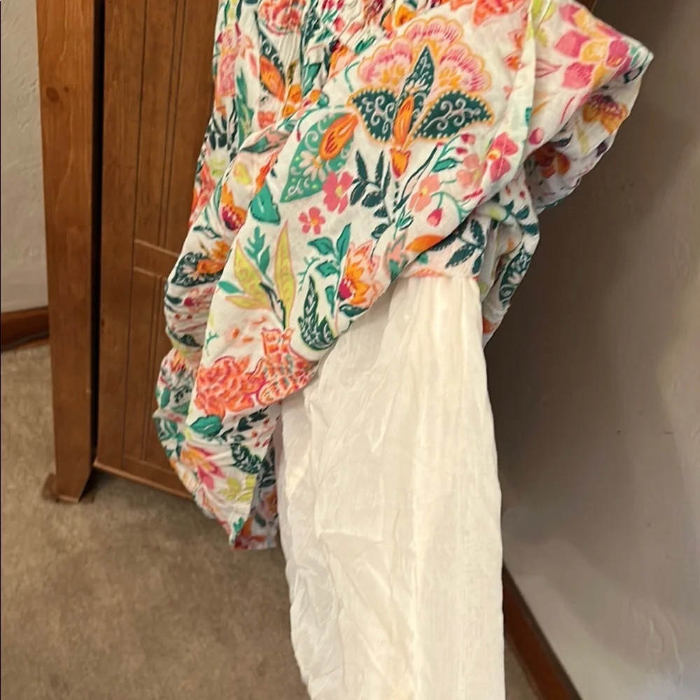 Old Navy Pink and Blue Ruffled Tiered Sundress